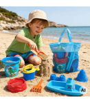 WOOPIE Sand Play Set with Boat and Bag Accessories 9 pcs Blue Beach