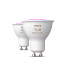 Philips Hue Smart Spotlight, 2pcs pack GU10 4.2 W Warm to cool white and color
