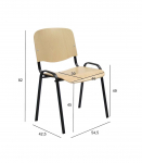 Klienditool ISO, 54,5x42,5xH82cm, p&ouml;&ouml;k/must, vineer