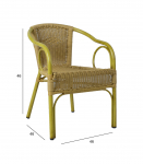 Tool BAMBUS k&auml;etugedega helepruun 56x63xH76cm, alumiiniumraam, plastikpunutis