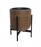 Lillepott WICKER alusega 30x30xH38cm, pruun