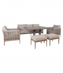 Aiam&ouml;&ouml;blikomplekt MEDINA laud, diivan, 2 tugitooli ja 2 tumbat, beež