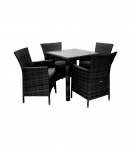 Aiam&ouml;&ouml;blikomplekt WICKER laud ja 4 tooli, must