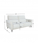 Diivan MIAMI 3-kohaline elektriline recliner 199x92xH99cm, helebeež
