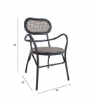 Tool BOLGHERI must 56x62xH83cm, alumiiniumraam, plastikpunutis