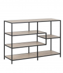 Riiul SEAFORD 114x35xH78cm, sonoma tamm, m&ouml;&ouml;bliplaat, metall