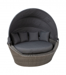 Diivan MINI MUSE varikatusega 160x130xH70cm, hall, alumiinium, plastikpunutis