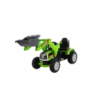 Electric Ride On Tractor with Bucket Excavator Green