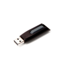 Verbatim 49168 V3 USB Drive, 256 GB, USB Type-A, 3.2 Gen 1, 120 MB/s, Slide, Black