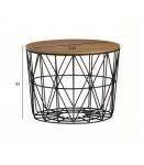 Diivanilaud HELENA D60xH40cm, tammespooniga MDF, metall