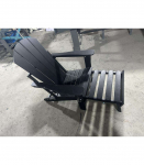 Garden chair Adirondack with footrest, black