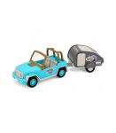 Off-Road Vehicle with Camper Sounds Blue Tourist Set