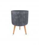 Lillepott EDEN D37xH30cm, jalgadel, tumehall