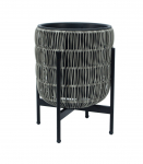 Lillepott WICKER alusega 30x30xH38cm, hall