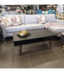 Diivanilaud LUXEMBOURG 115x60xH45cm, must melamiin