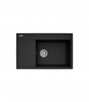 Set - Sink PYRAMIS CAMEA (79x50) 1B 1D R + Faucet IDEA Black Edition - 070168502BE - Volcano