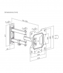 Maclean MC-700N TV Monitor Wall Mount Universal max VESA 200x20 23"-43" 30kg Black Extendable Tilting for Small TVs