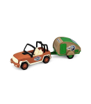Off-Road Vehicle with Camper Sounds Green and Brown Tourist Set