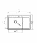 Set - PYRAMIS CAMEA (79X50) 1B 1D L sink + IDEA BLACK EDITION mixer tap - 070168402BE - Volcano