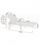 Plastic sun lounger (wood look) 183x60 cm, brown