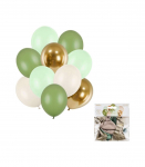 PartyDeco &otilde;hupall, 10 tk, 27-30 cm, roheline, kuld, kreem