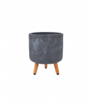 Lillepott EDEN D27xH22cm, jalgadel, tumehall