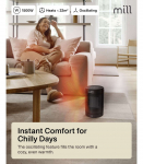 Mill FH1500BLACK Ceramic fan heater 1500 W Suitable for rooms up to 22 m&sup2; Black