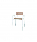Wooden shower chair with backrest