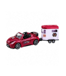 Burgundy Convertible Car With Horse Trailer Opening Doors Set