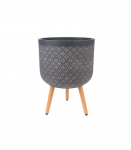 Lillepott PAO D37xH52cm, jalgadel, tumehall