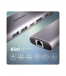 AXAGON Multi port USB-C 10Gbps hub HMC-6G2L
