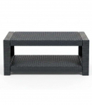 Rattan garden table 93x56x38 cm, grey
