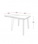 S&ouml;&ouml;gilaud ROXBY, 80/120x80xH76cm, valge, pikendatav, lauaplaat: valgeks v&auml;rvitud MDF, jalad: kummipuu