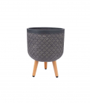 Lillepott PAO D30xH39.5cm, jalgadel, tumehall