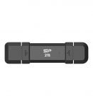 Silicon Power Portable External SSD DS72 250 GB USB Type-A and USB Type-C 3.2 Gen 2 Black
