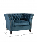 Tugitool MAYERS 113x86xH78cm, meresinine sametkangas