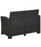 Double rattan garden sofa 120 cm, grey