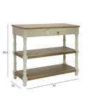 Abilaud SAMIRA 97x35xH80,5cm, antiikvalge/naturaalne