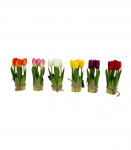 Kunstlill FLOWERLY 5-ne, madalad tulbid, mix