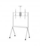 Maclean TV stand / cart, camera shelf, on casters, 55-100", max load 120kg/10kg shelf, max. VESA 900x600, white, MC-114