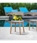 Abilaud SANDSTONE D61xH50cm, pruunikas komposiitkivi, puidust jalad