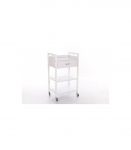 Salon trolley with 2 shelves and a scarf