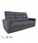 Diivan GASTON 3-kohaline elektriline recliner 206x85xH104cm, hall samet