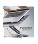 AXAGON Desk Mount HMC-STND USB-C 5Gbps Stand and Hub 7in1 Adjustable Height, Tilt 10-16 " Aluminum