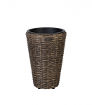 Lillepoti&uuml;mbris WICKER D28xH40cm, tumepruun