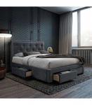 Voodi GLOSSY 160x200cm, madratsiga HARMONY DUO, hall