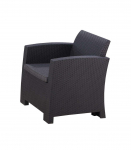 Rattan garden armchair 68 cm, grey