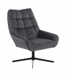 Tugitool PARIS, 73x82x88cm, tumehall samet, p&ouml;&ouml;rlev, ristjalg: must metall