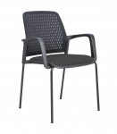 Klienditool FUSION, 60x55xH84,5cm, must, pol&uuml;esterkangas, plastik