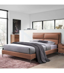Voodi LENA madratsiga HARMONY TOP 160x200cm, konjakipruun